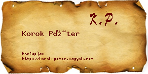 Korok Péter névjegykártya