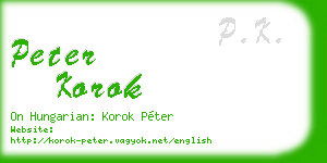 peter korok business card